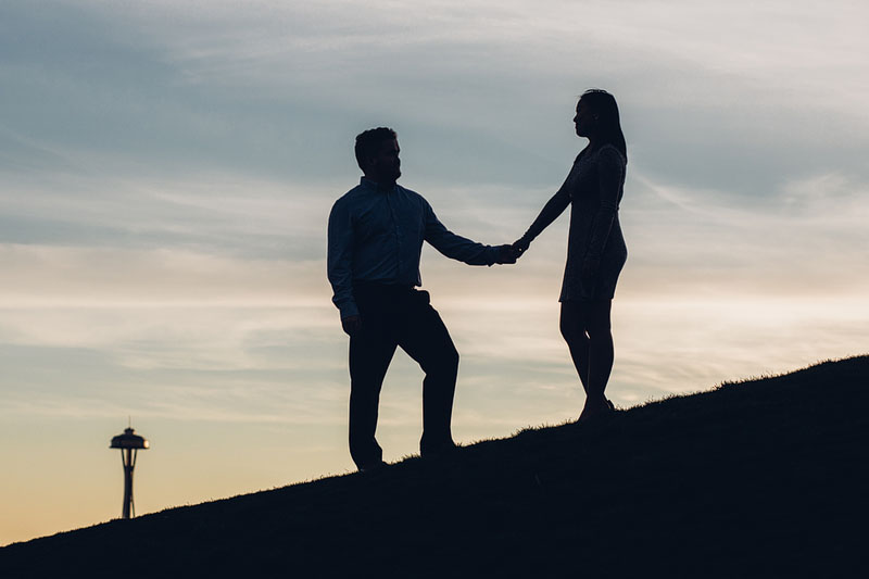 Space Needle Engagement Photography