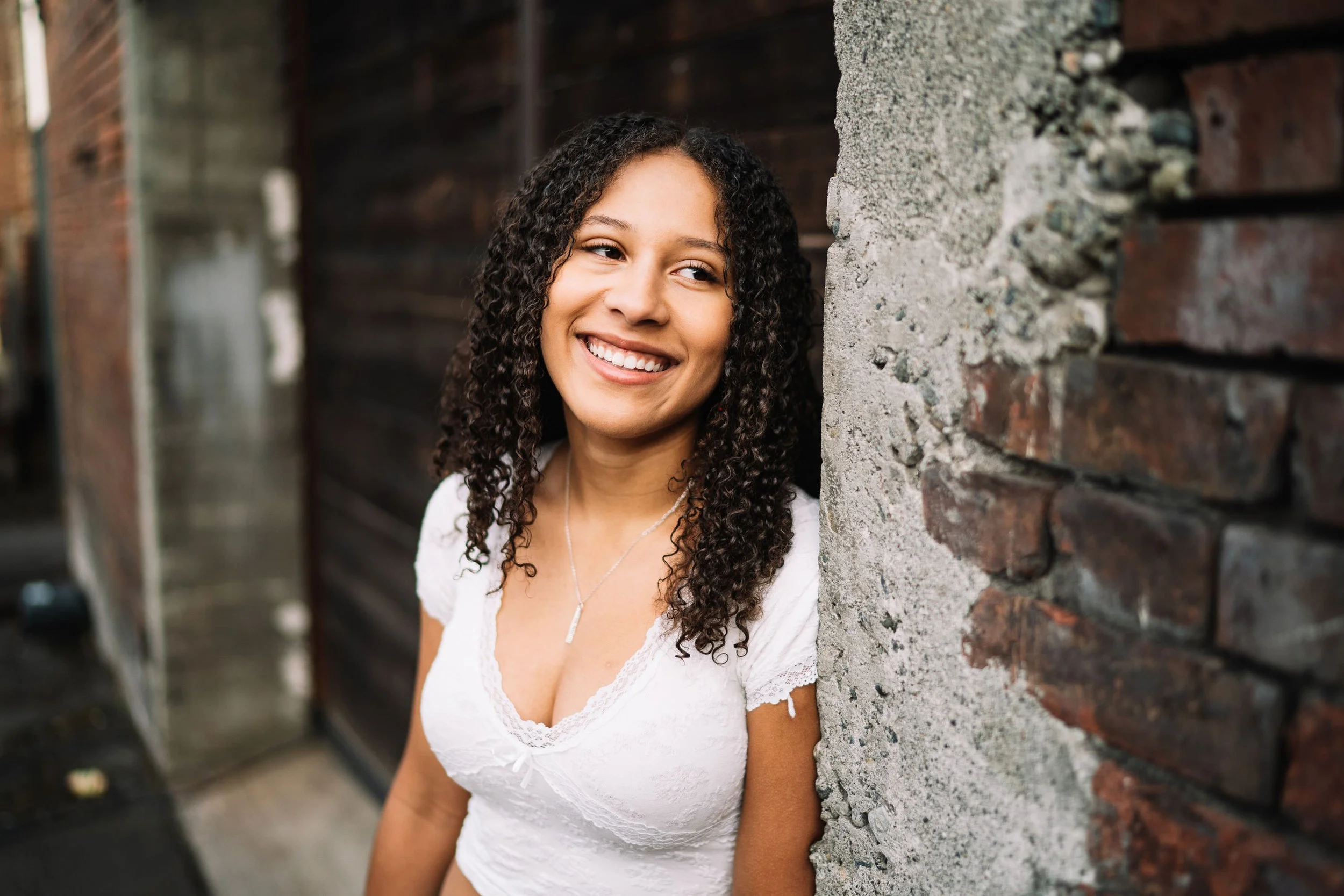 Creative senior portrait with urban vibe in Seattle Georgetown