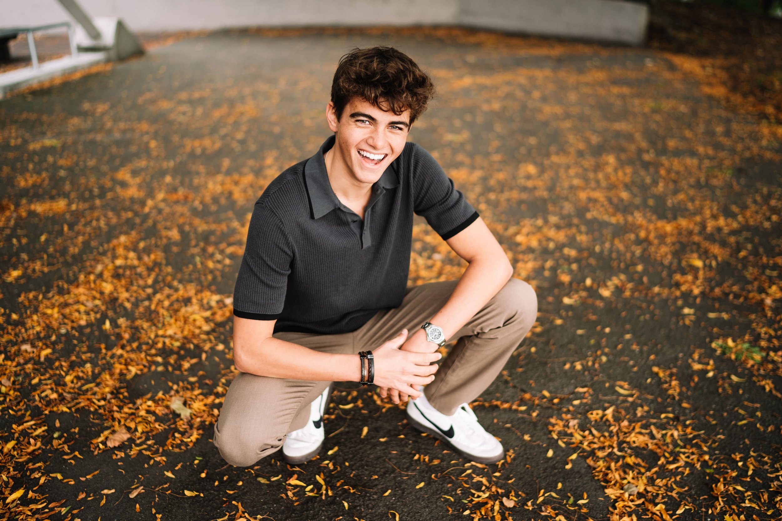 fun gas works park senior pictures Seattle in the fall