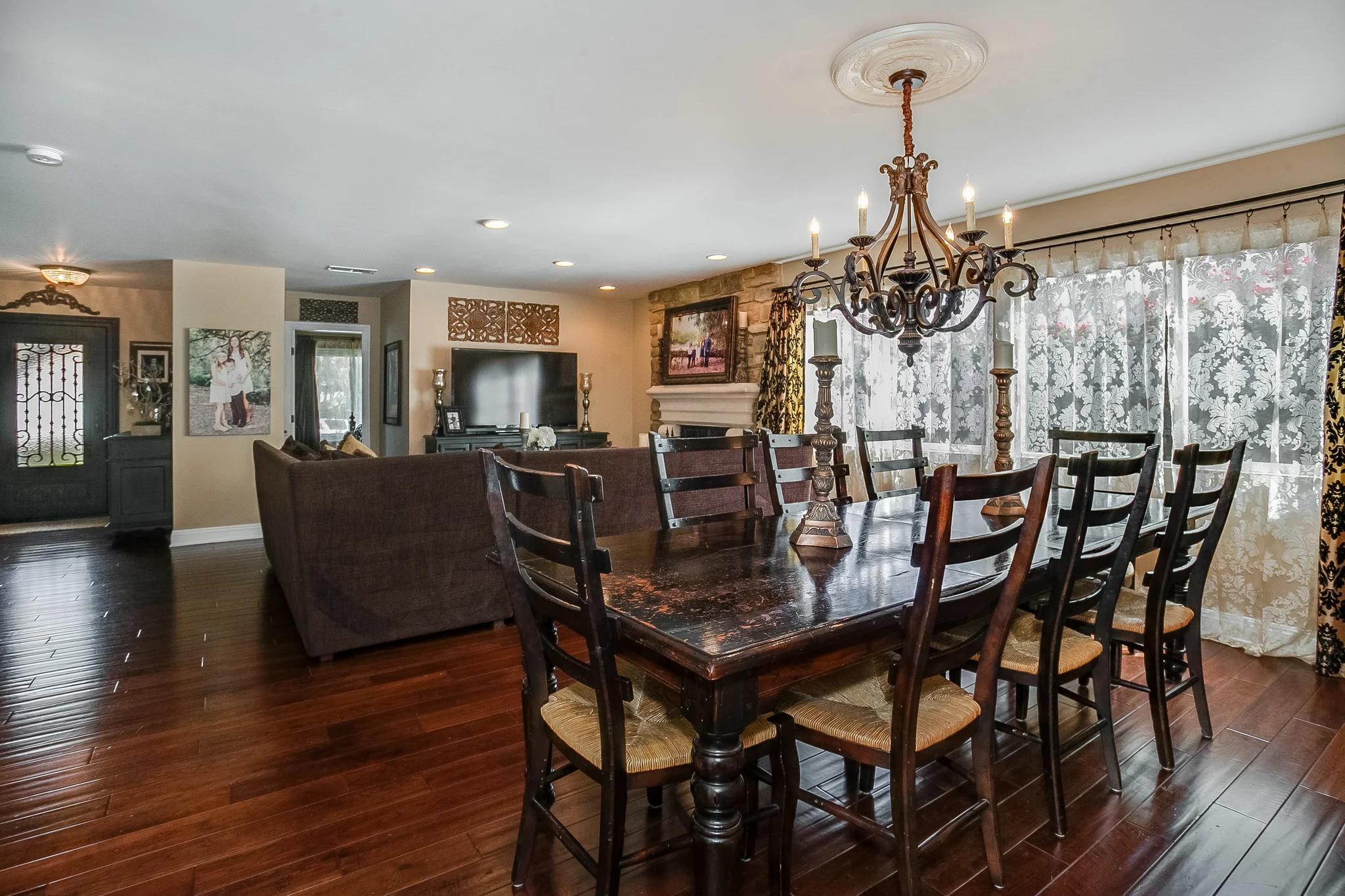 dining room and living room