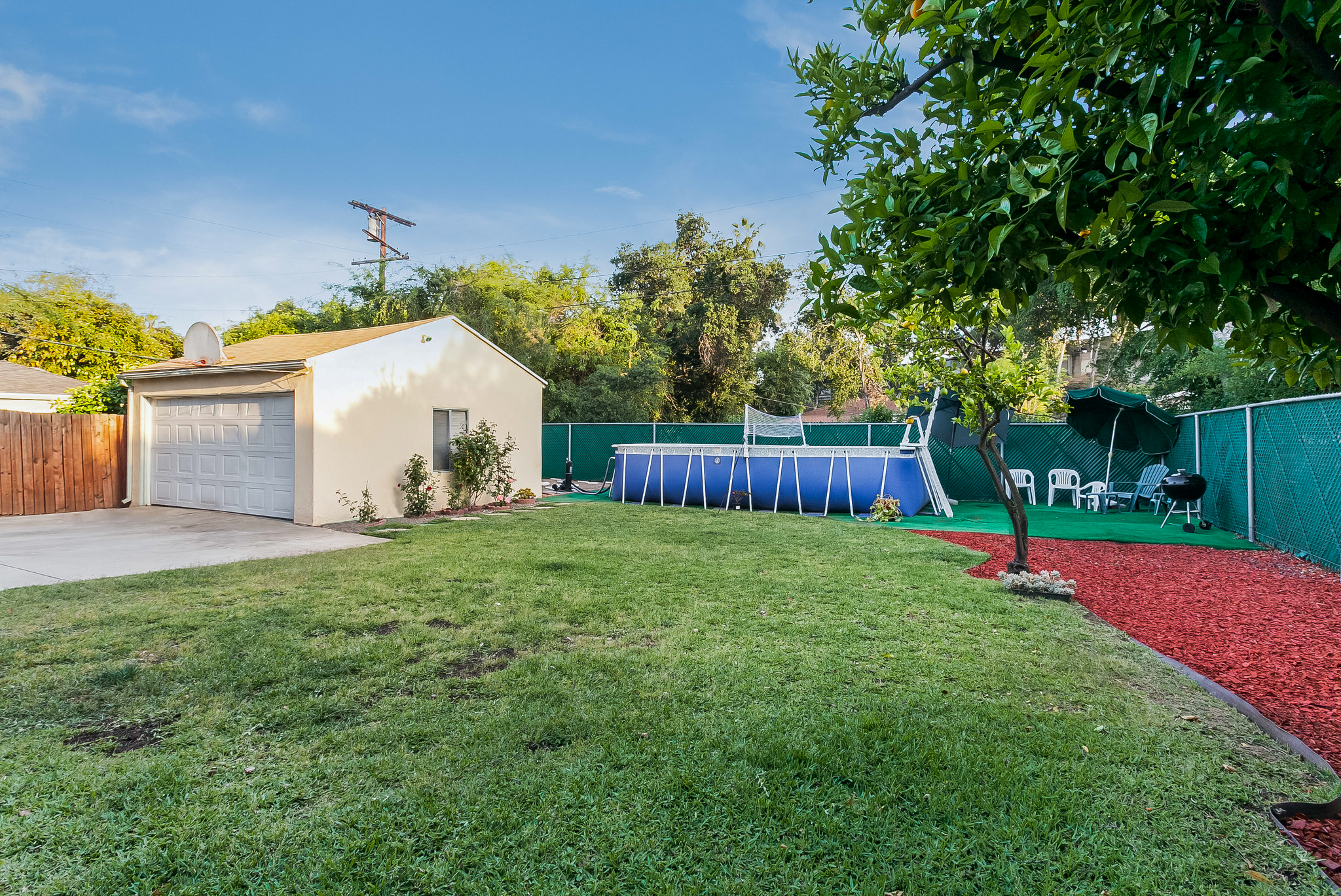 backyard and pool
