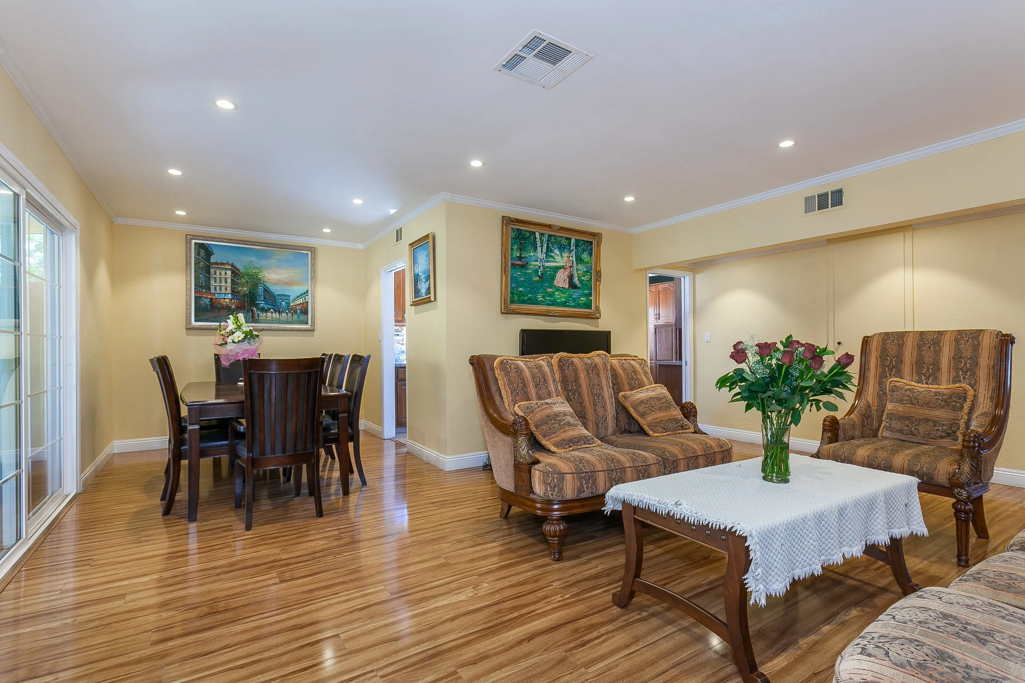 dining room and living room
