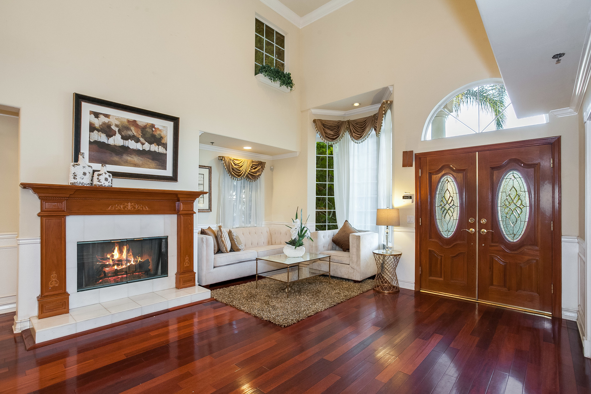 entryway and living room