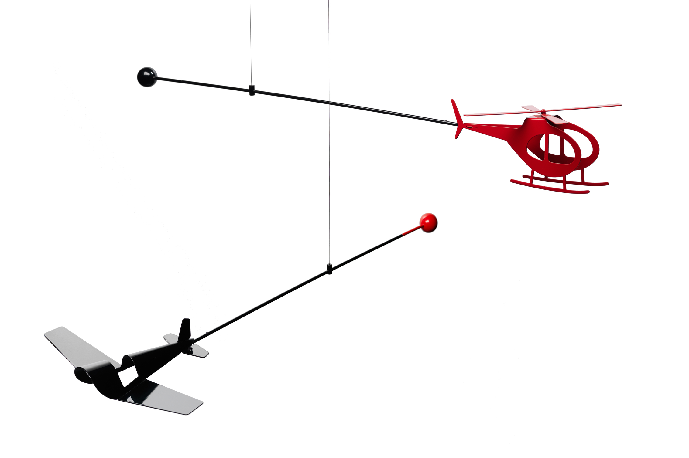  Helicopter &amp; Aeroplane Mobiles (prototypes) | 2010 | Powder Coated Aluminium, Stainless Steel | 1M 