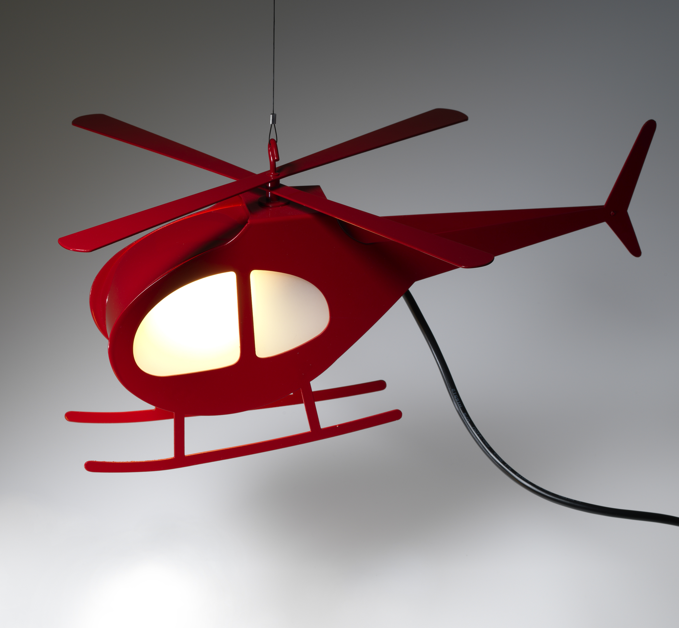 H500 Lamp, Red (prototype) | Powder Coated Steel, Acrylic, 240v Lighting Components | 40cm 
