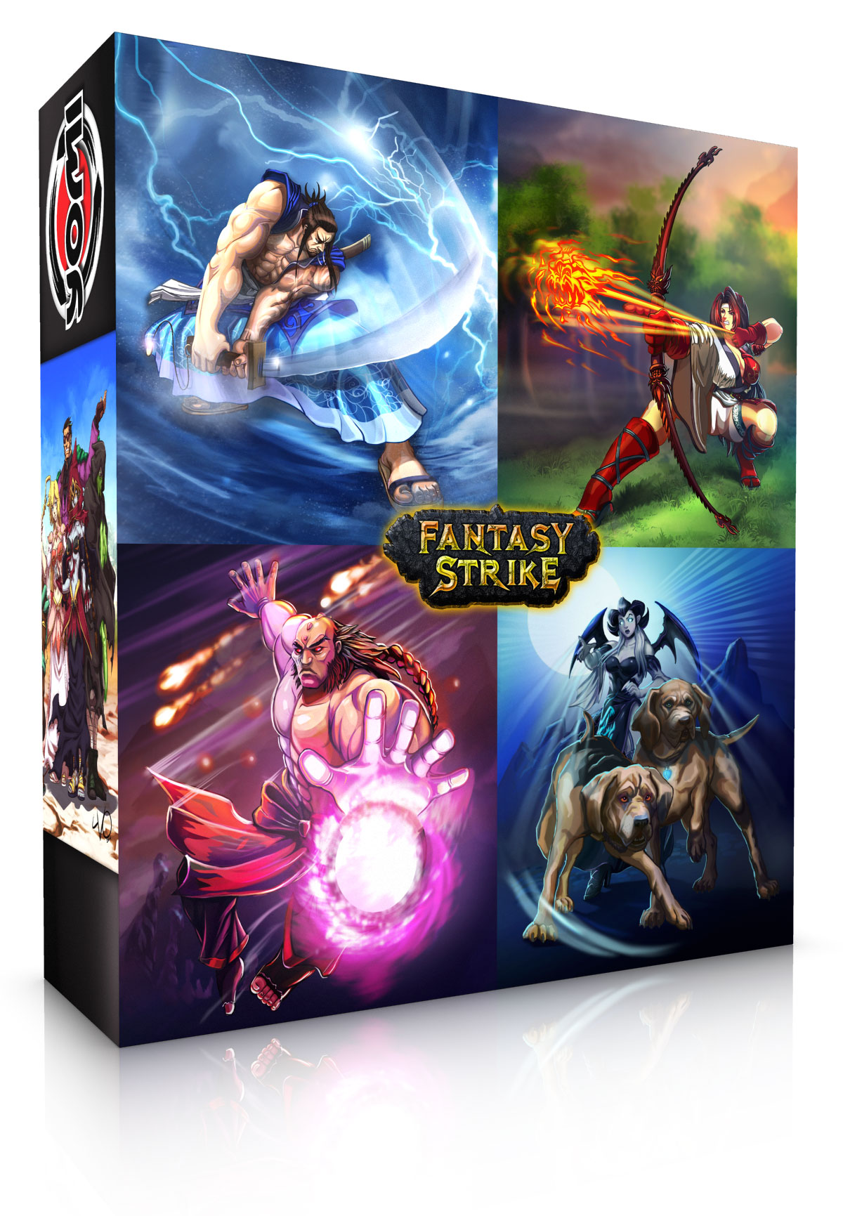 The box for the EX Powerup expansion is designed to hold all 20 Yomi decks. It comes with a sleeve around it displaying various product information which the player removes. This allows the box to be minimal, beautiful, and uncluttered.