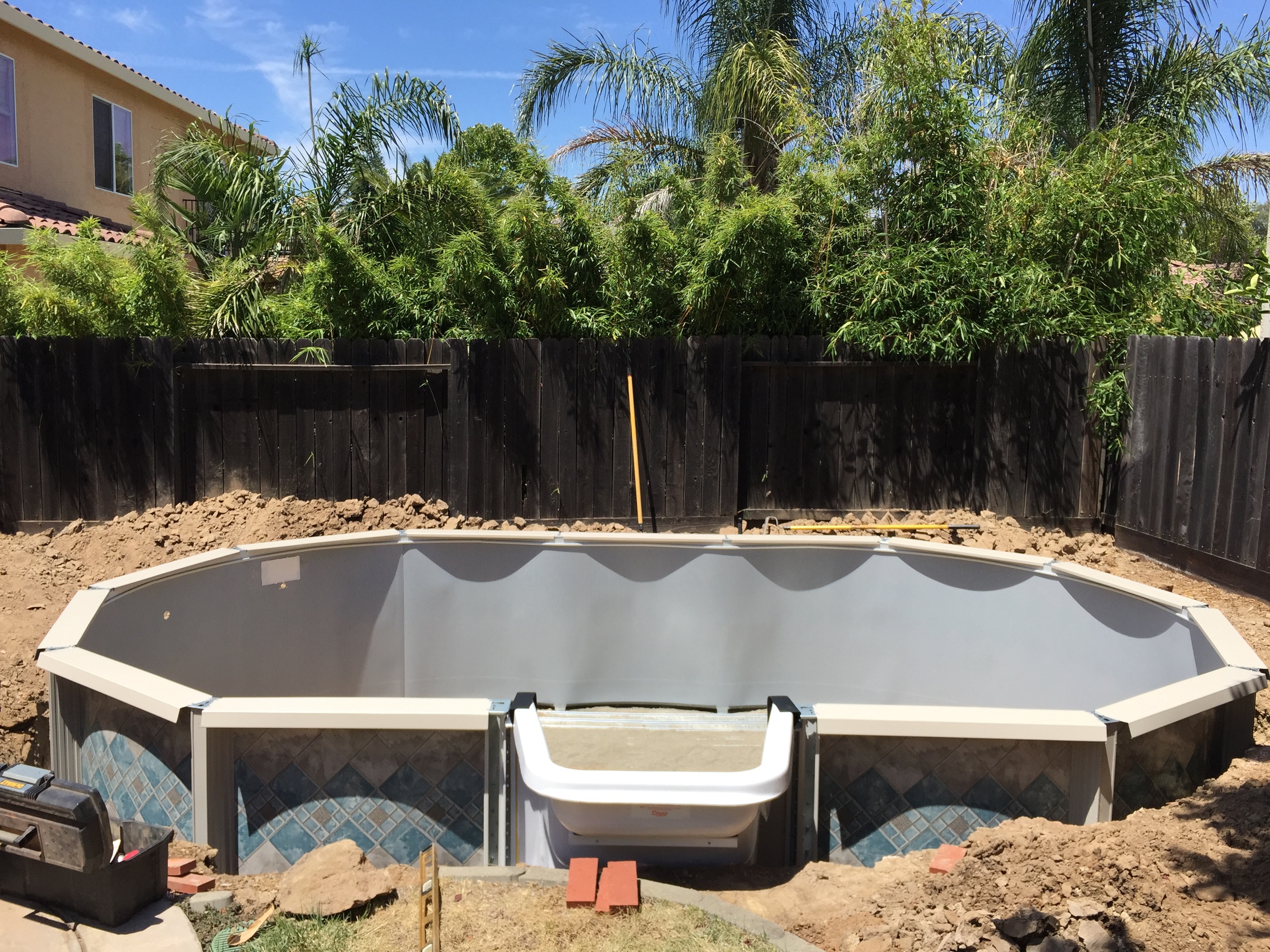  Pool installed and ready for floated floor. 