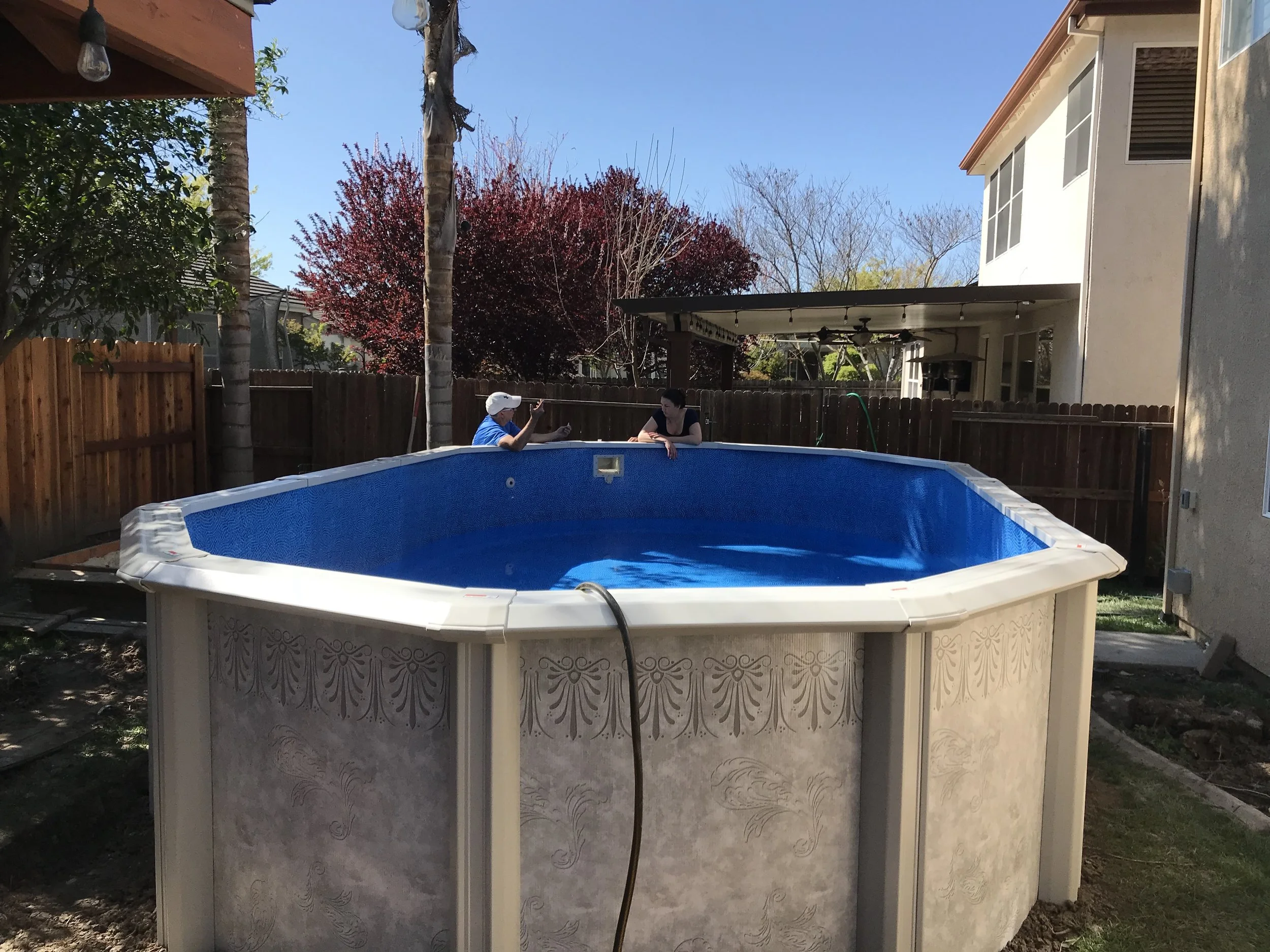 12x20 Above Ground Pool Installation in West Sacramento, CA — Above