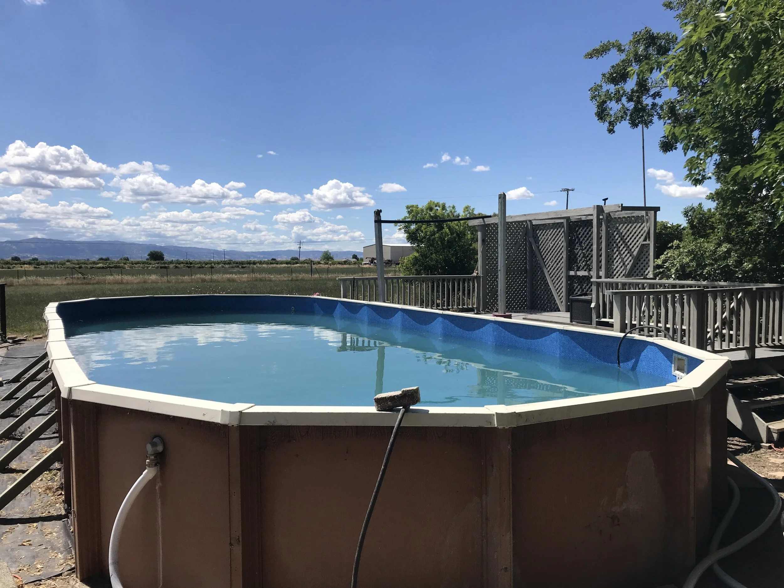 16x40 Doughboy Pool Liner Installation in Woodland, CA — Above the