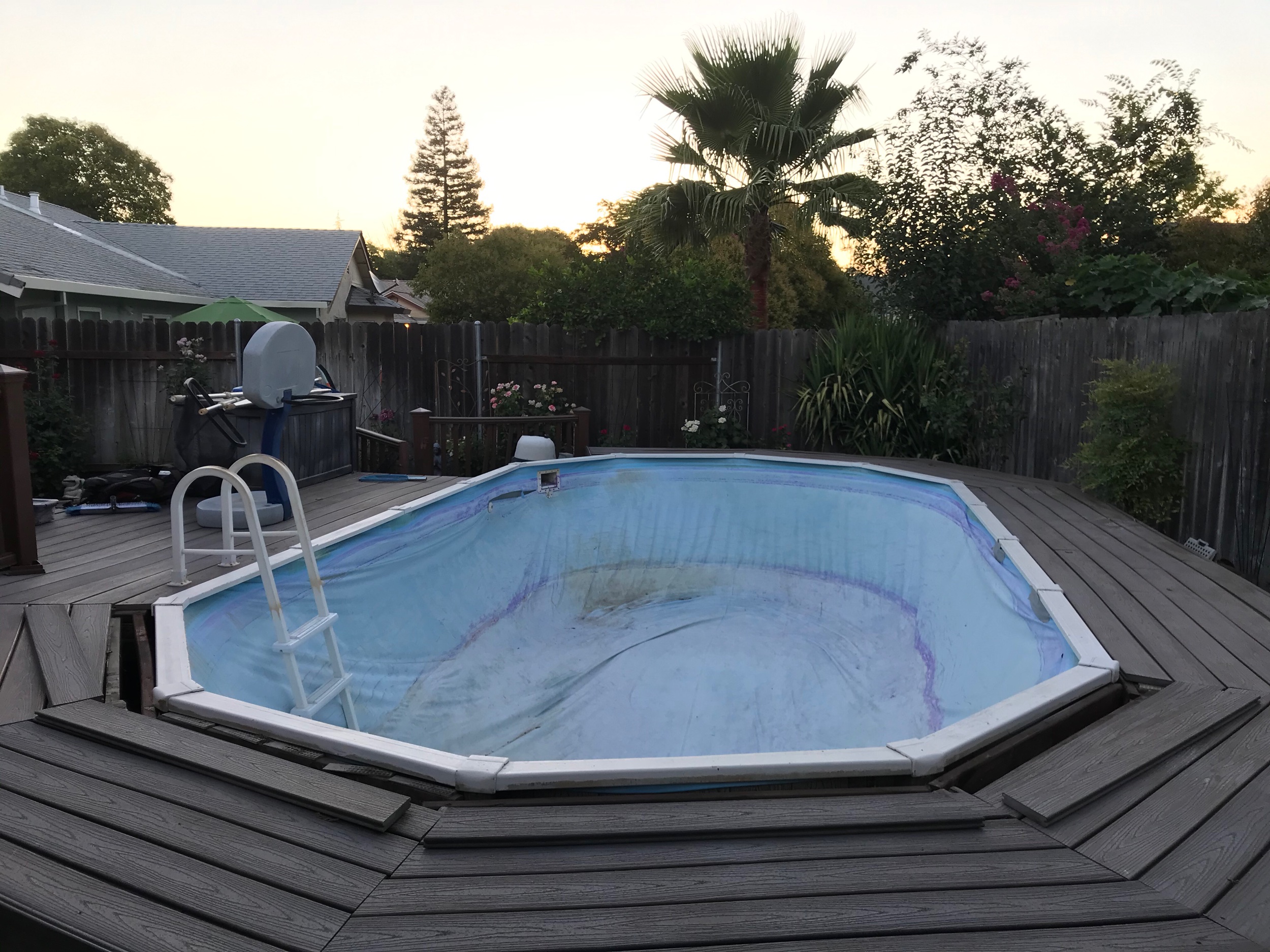12x24 Partially Submerged Above Ground Pool Liner Installation In Sacramento Ca Above The Rest Pools Inc