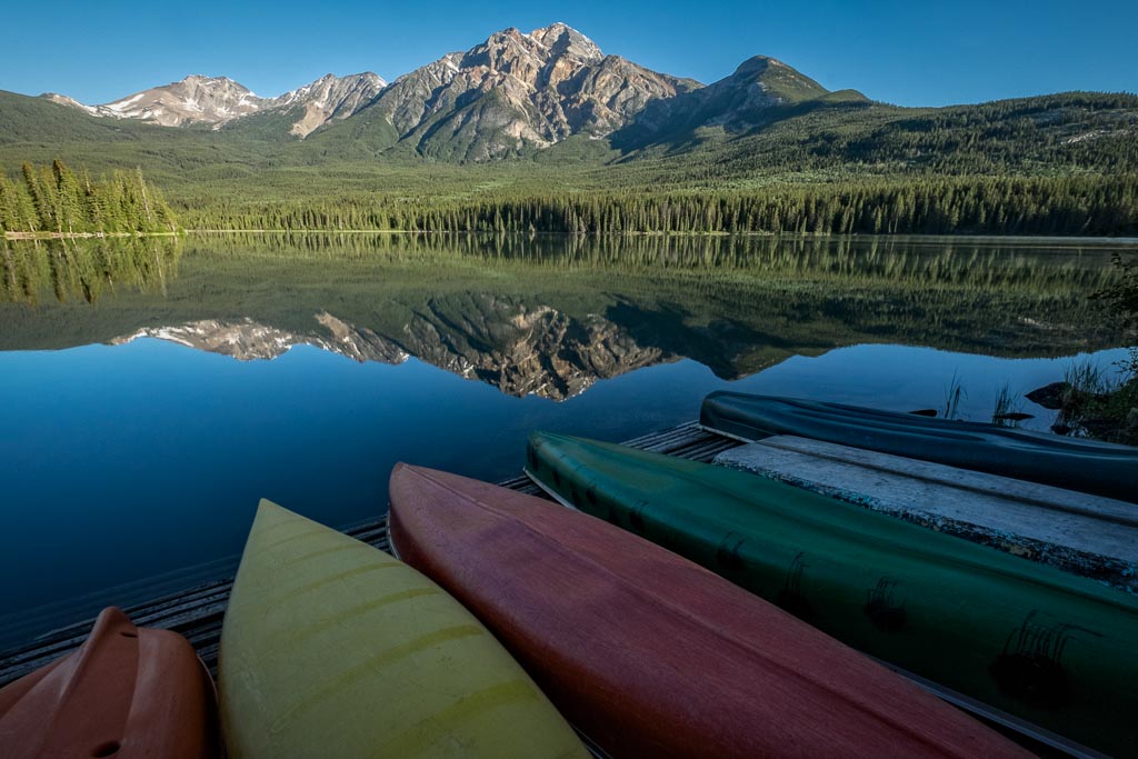 Pyramid Lake and Mountain, Jasper National Park, Alberta, Canada