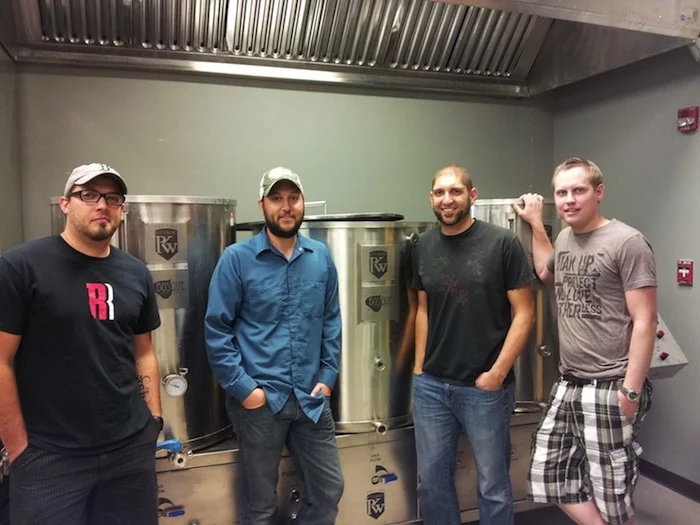 The Bosque Brewing staff, from left, Jared Michnovicz, Gabe Jensen, Jotham Michnovicz, and Kevin Jameson.