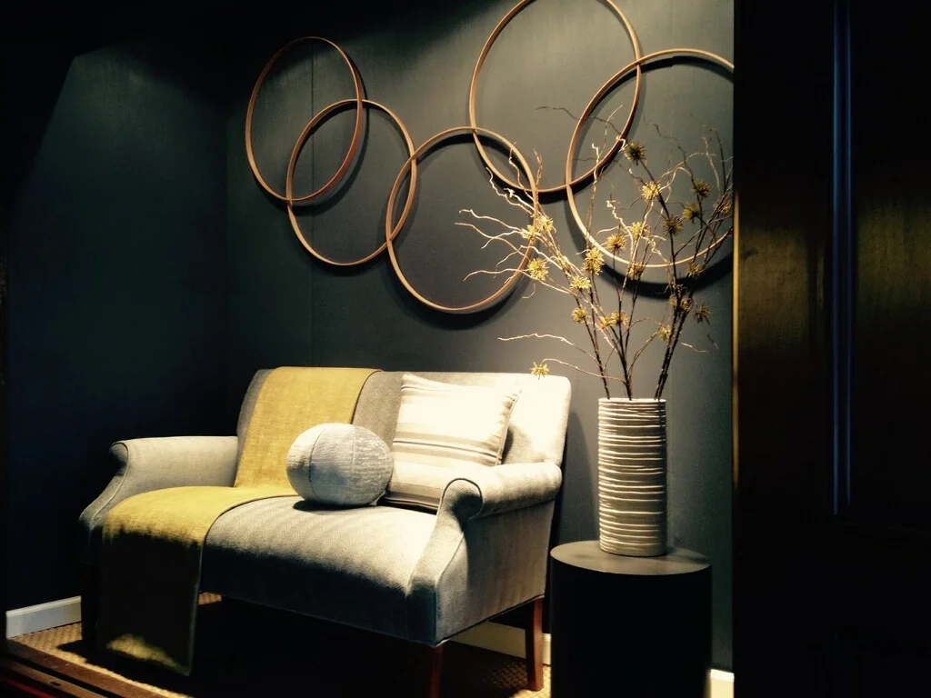  A window featuring James Huniford collection with Lee Jofa. 