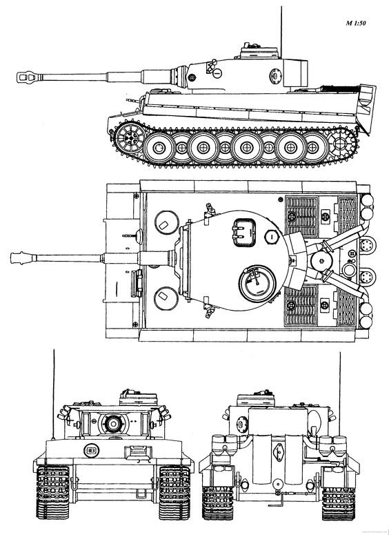 The slab-sided thickly armoured Tiger 1 (https://uk.pinterest.com/pin/504543964488868069/)