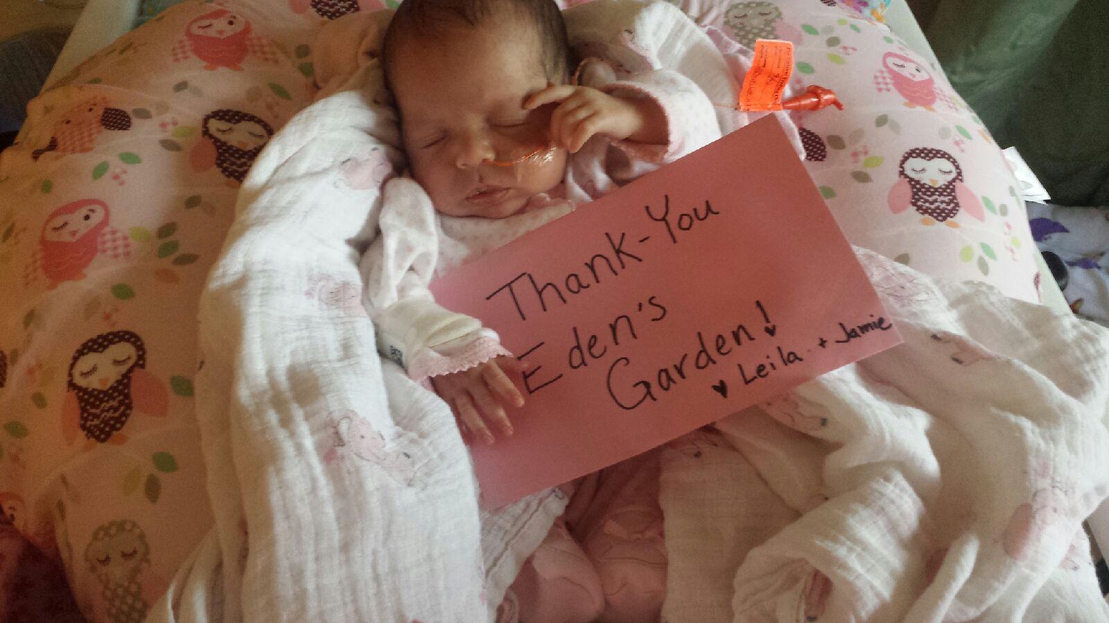 Leila's mom was so excited to receive a Boppy from Eden's Garden that she sent this super cute photo!!!