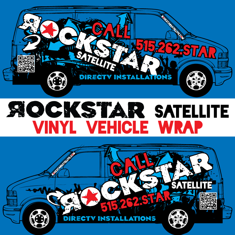 ROCKSTAR SATELLITE vinyl vehicle wrap design