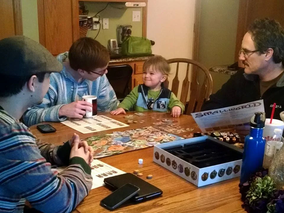 Playing board games with Ryker