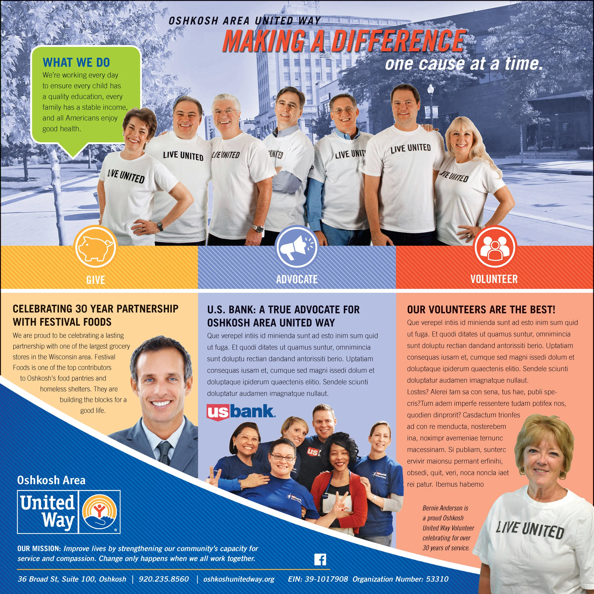 United Way Oshkosh Ad Campaign
