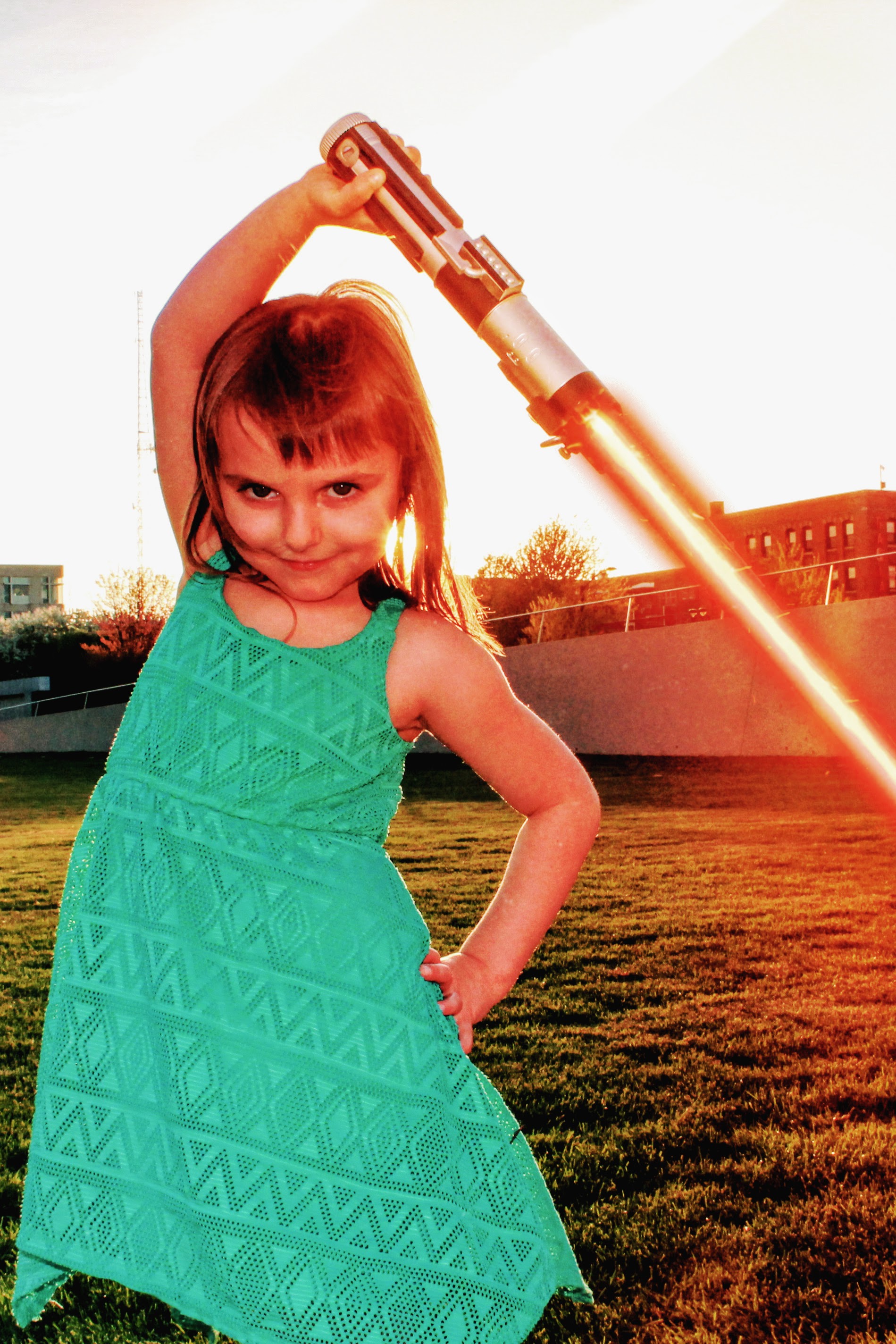 Raina with lightsaber