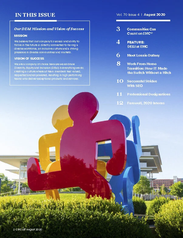 Table of Contents page featuring Keith Haring's sculpture