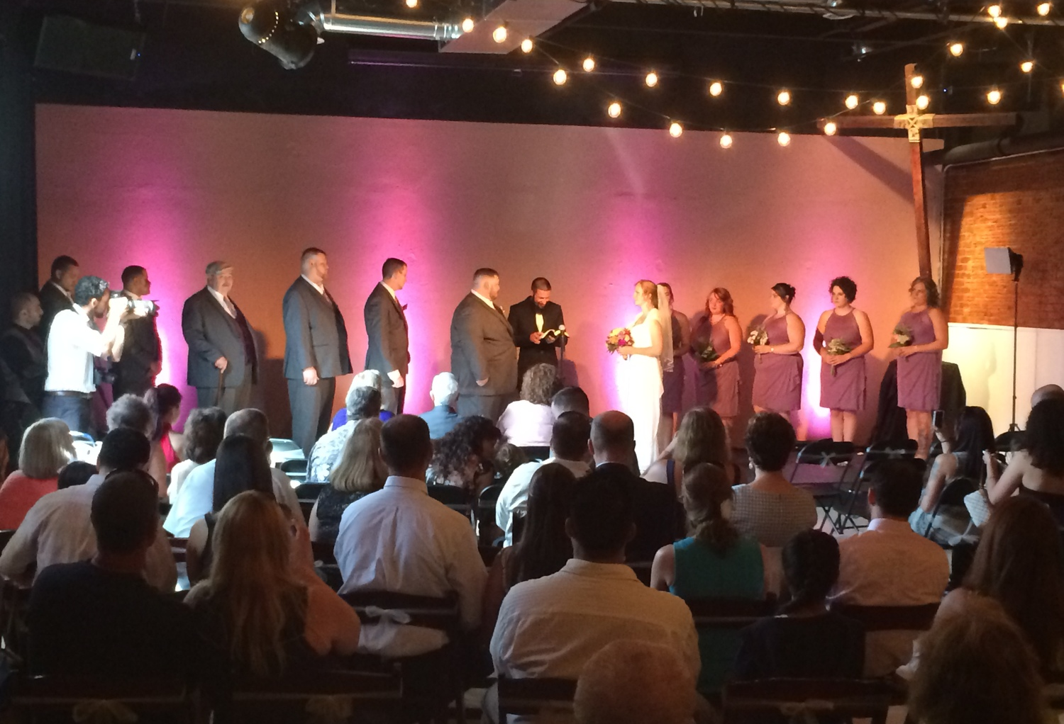Enhancements: Ceremony sound system with wireless mic and headset mic. Photo Booth Monogram Light Live Performance Custom Uplighting