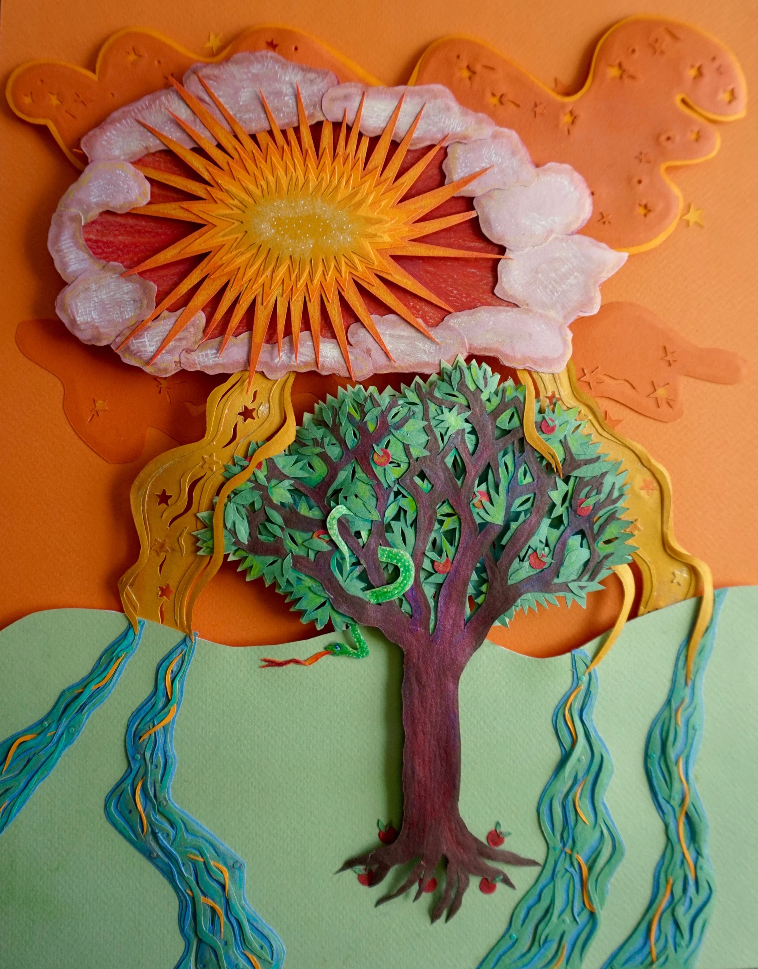 paper sculpture by Karen Brooks 2016, 11x14 inches