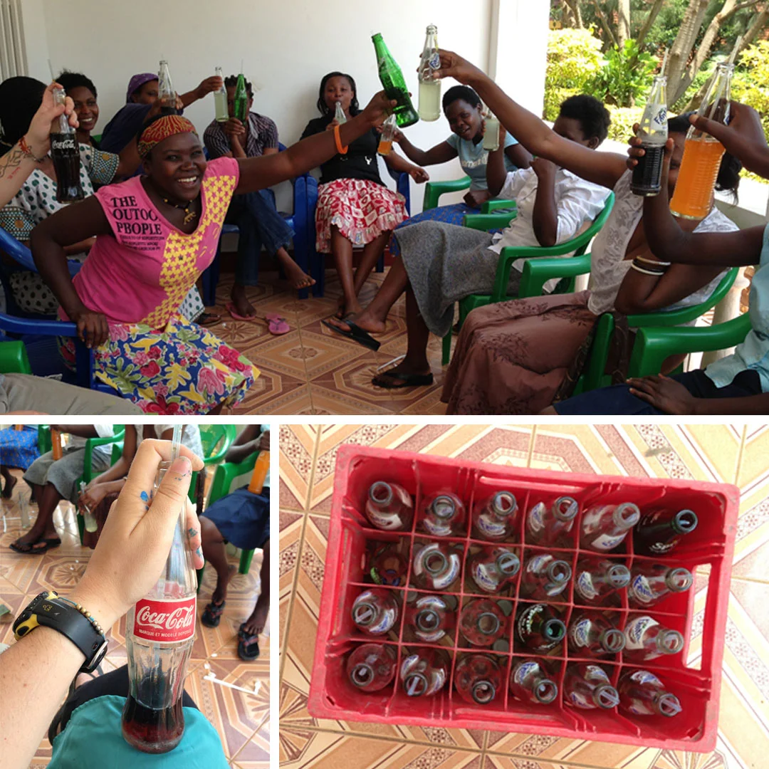 We also celebrated International Women's Day with Fanta and Cokes all around. You do it glass bottle style with straws around here. And hot, minus the ice.