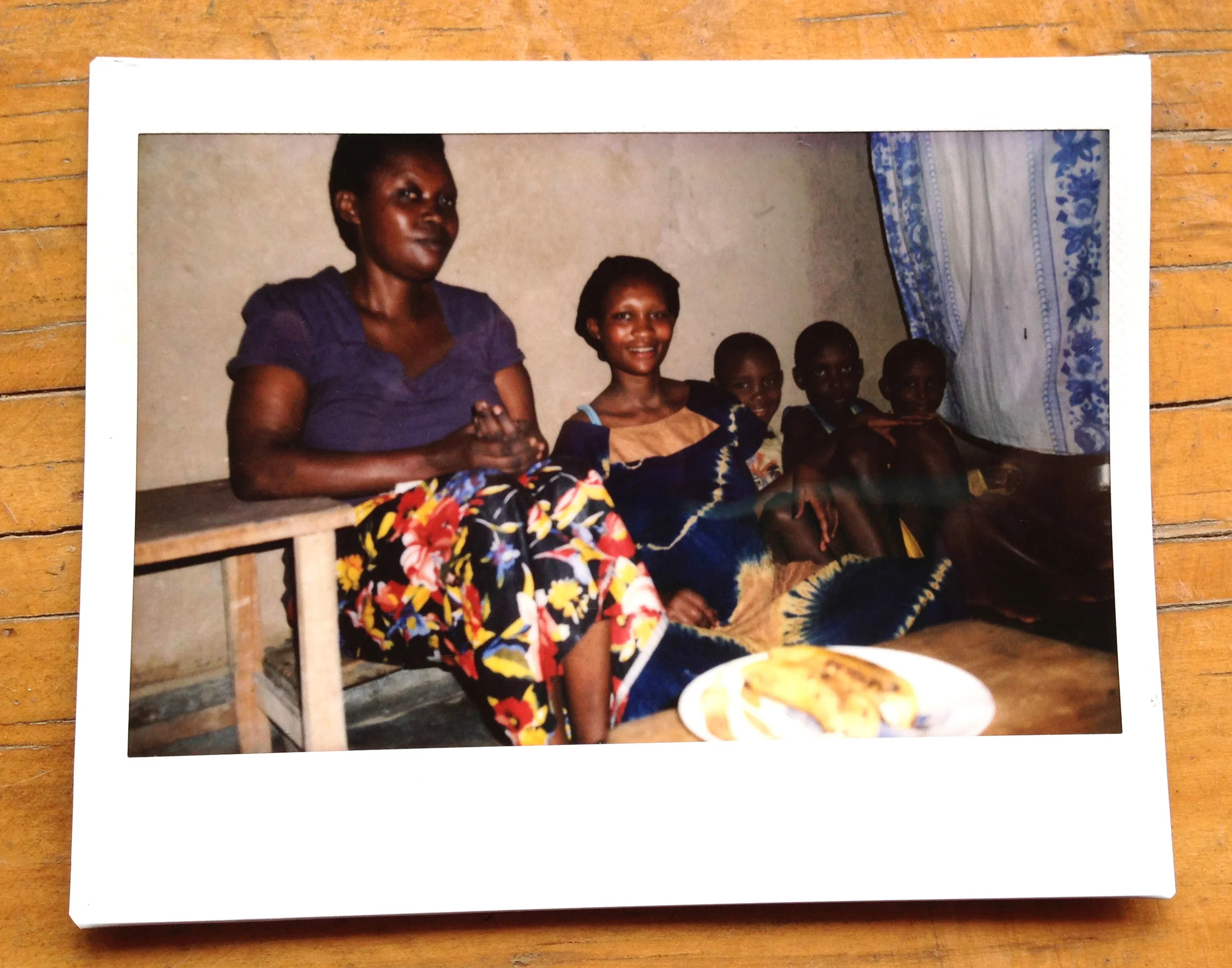 Dorcas with her mother and brothers.