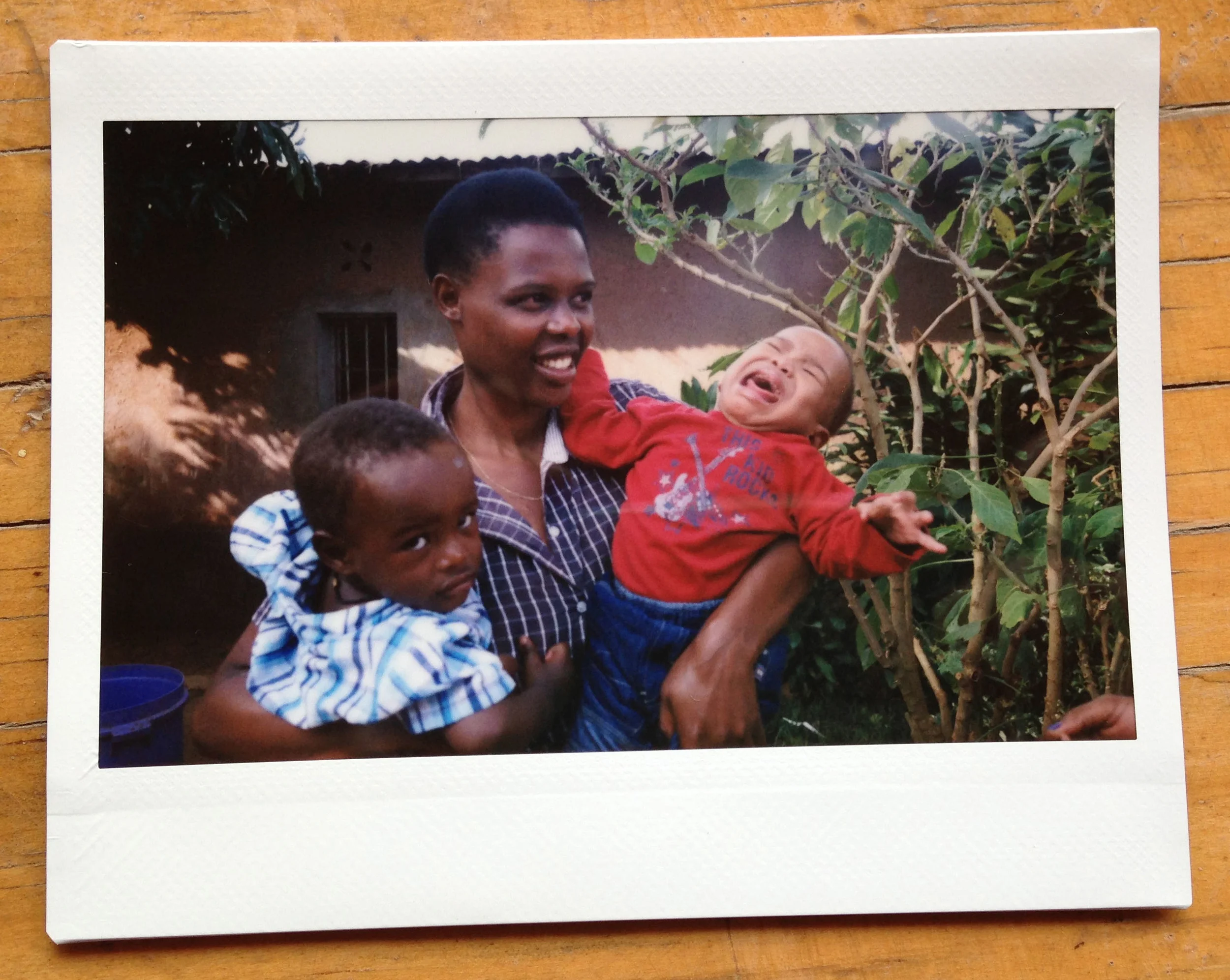 Eve with her twin sons.