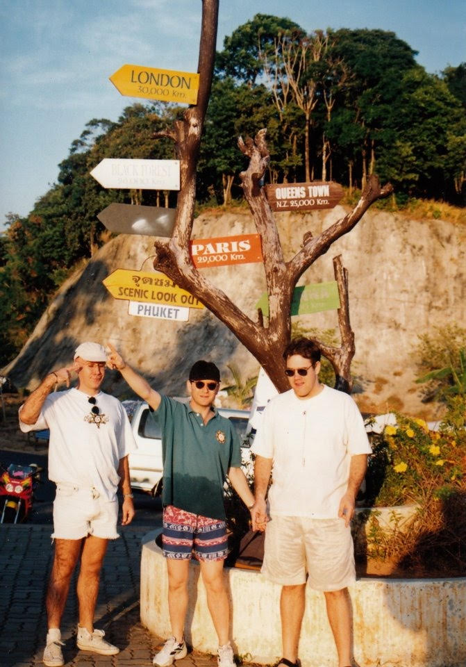Phuket with fellow ECD's Steve Elrick and Rowen Chanen, 1996.