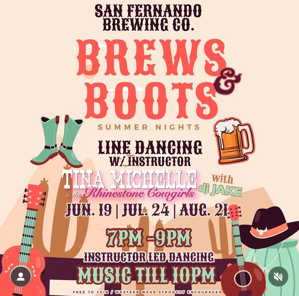 FREE Line Dancing In the Patio 7pm