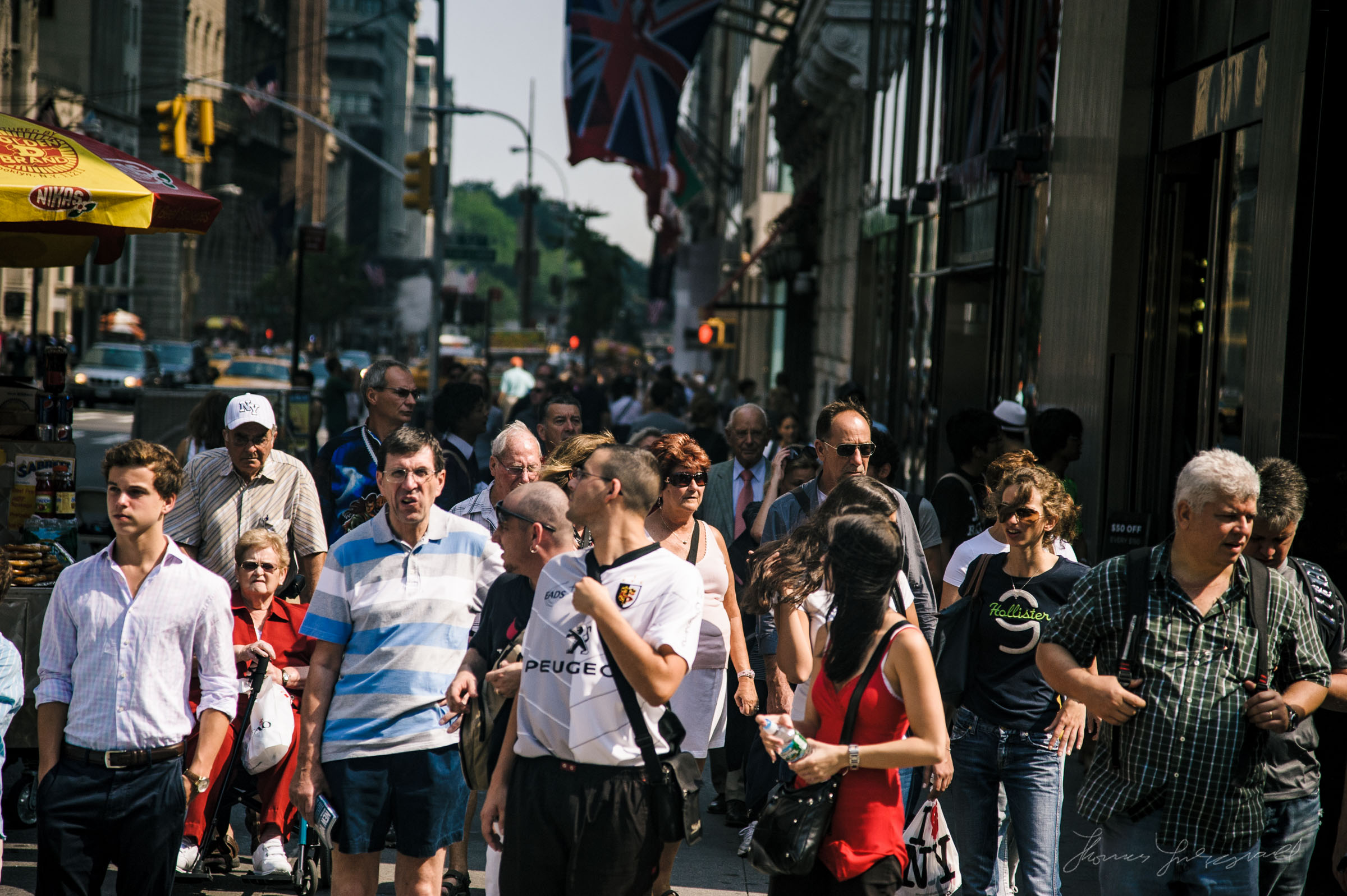People waiting to cross in New York City