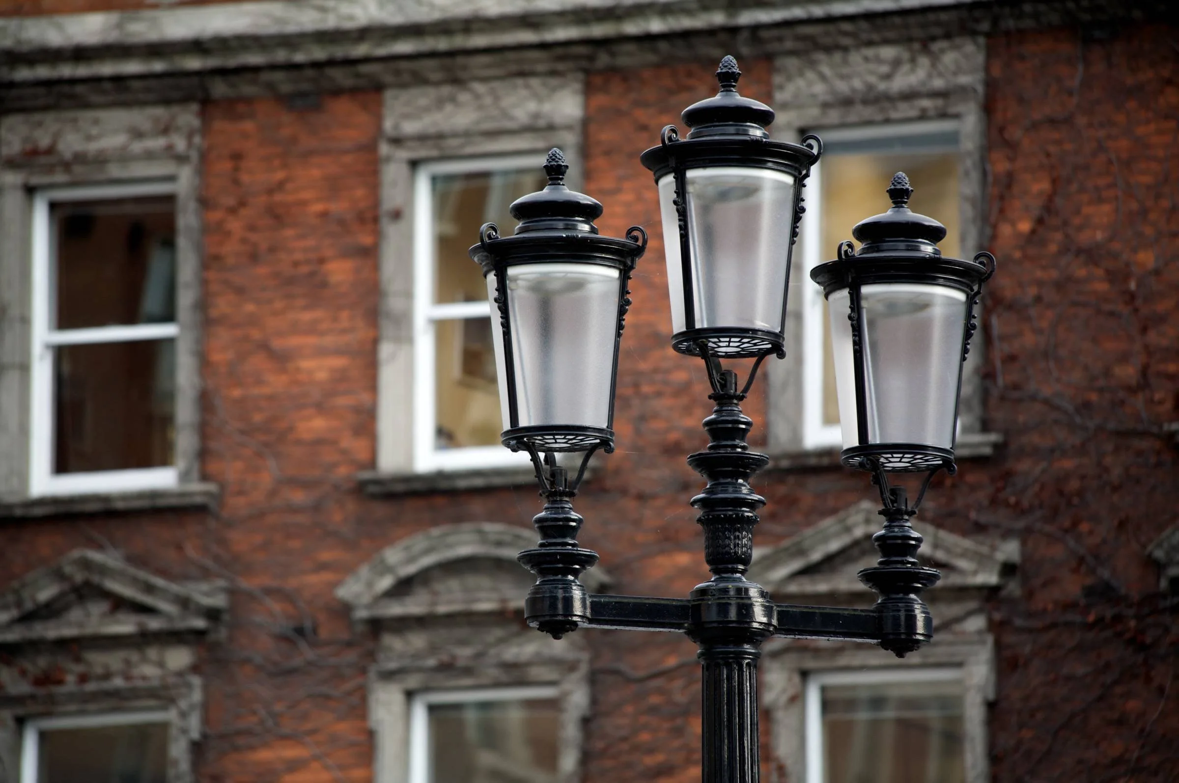 Lamp post on georgian building