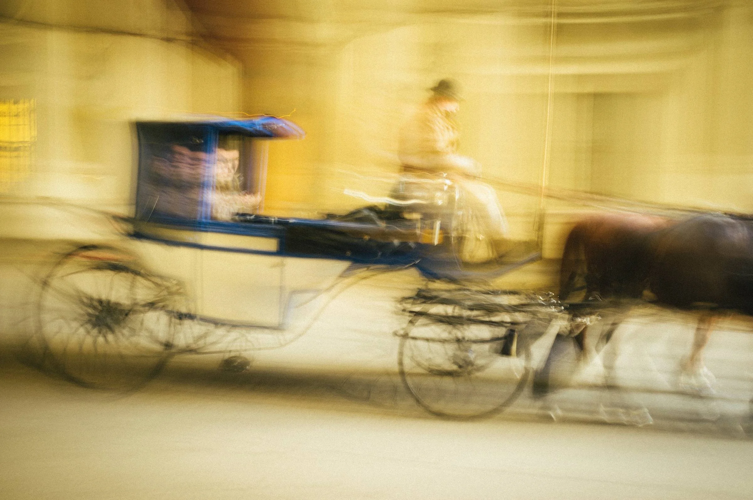 An Abstract Image of a horse and cart in Vienna