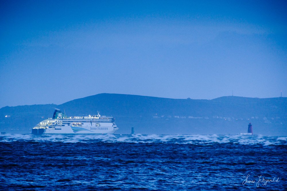  Irish Ferries Ferry goes out to sea on the first morning of 2022 