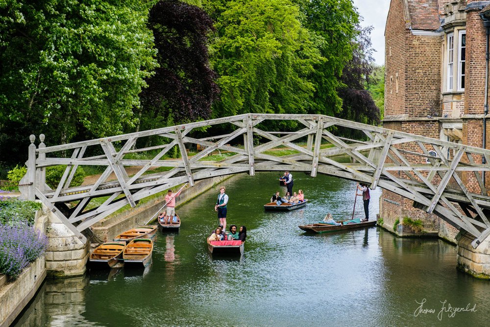 Punters on the River Cam in Cambridge