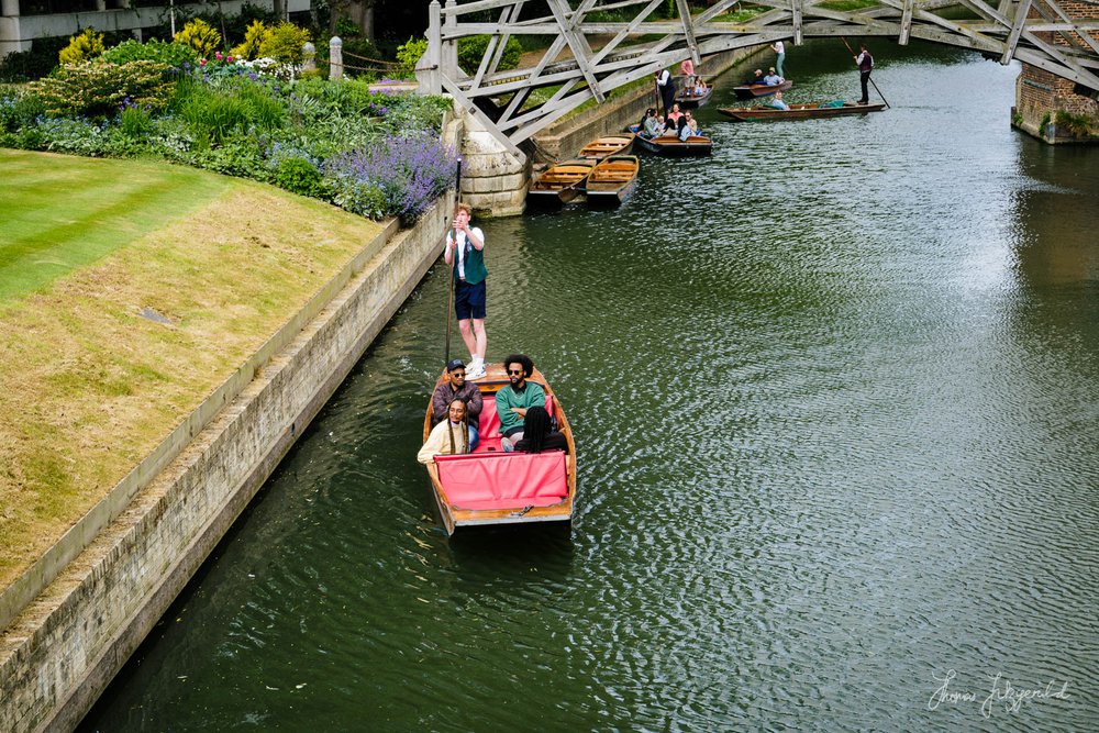 Punters on the River Cam in Cambridge