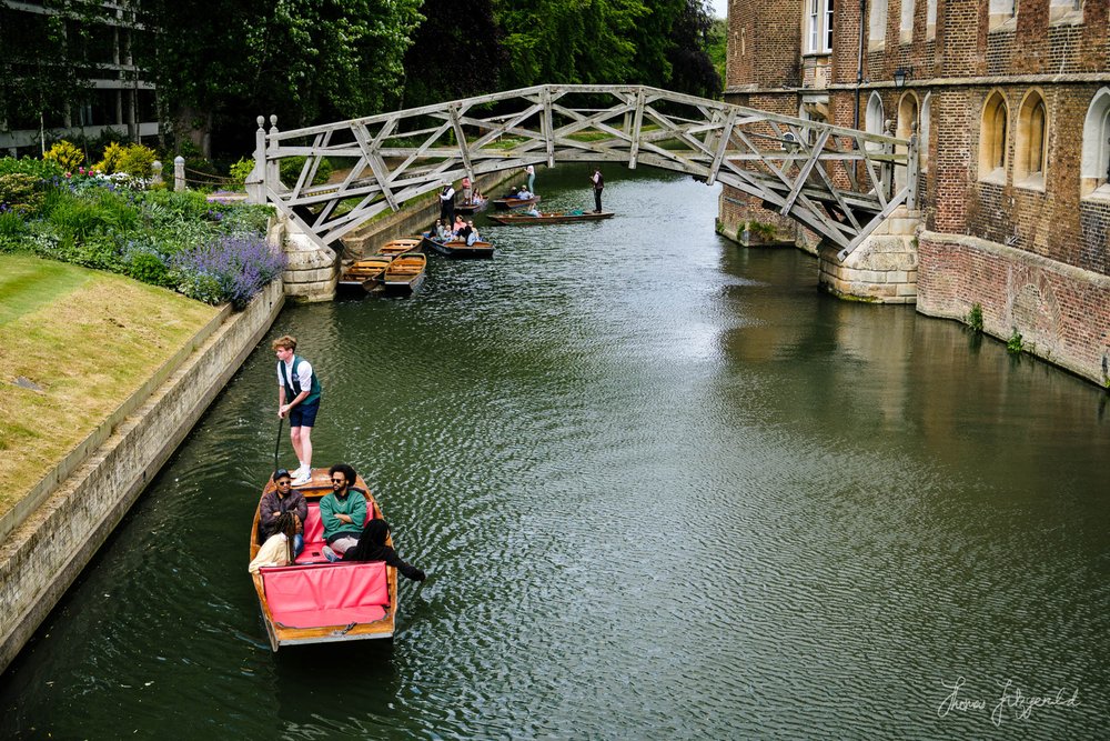 Punters on the River Cam in Cambridge