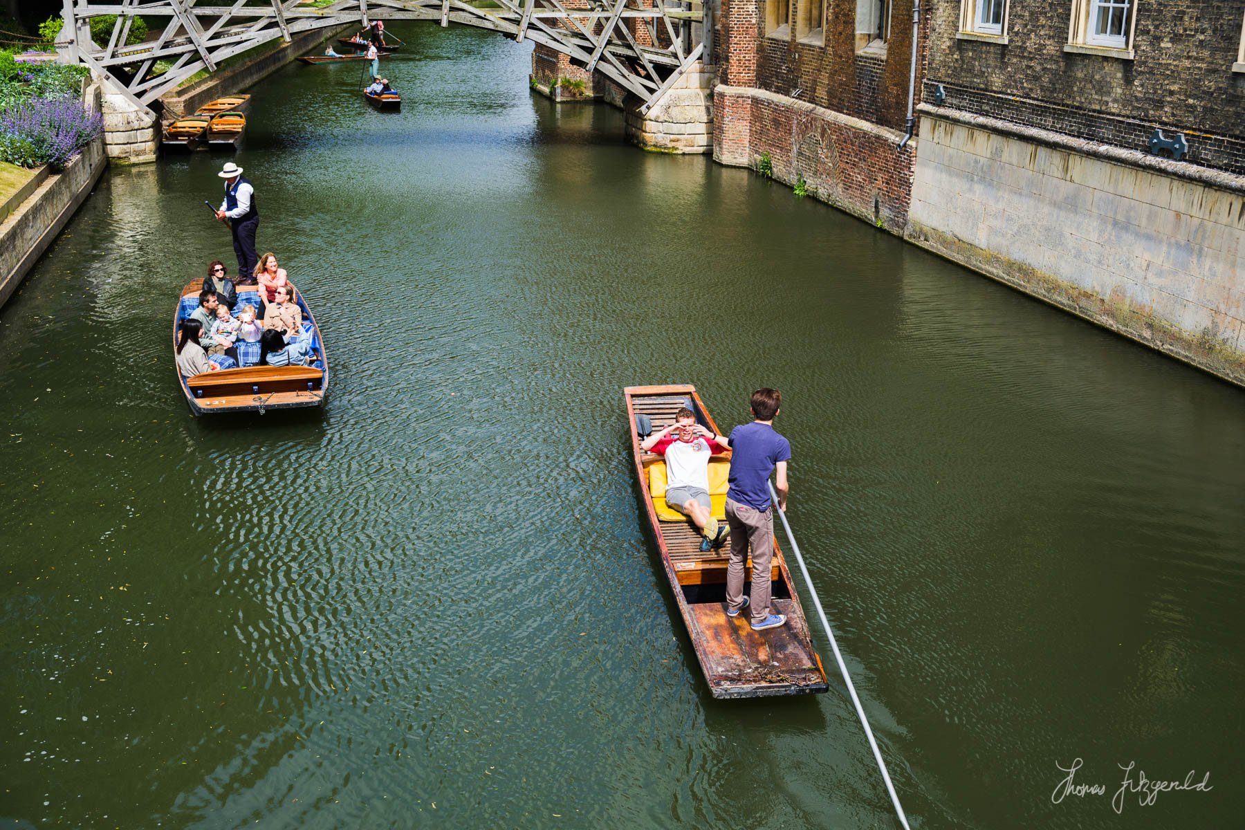 Punters on the River Cam in Cambridge