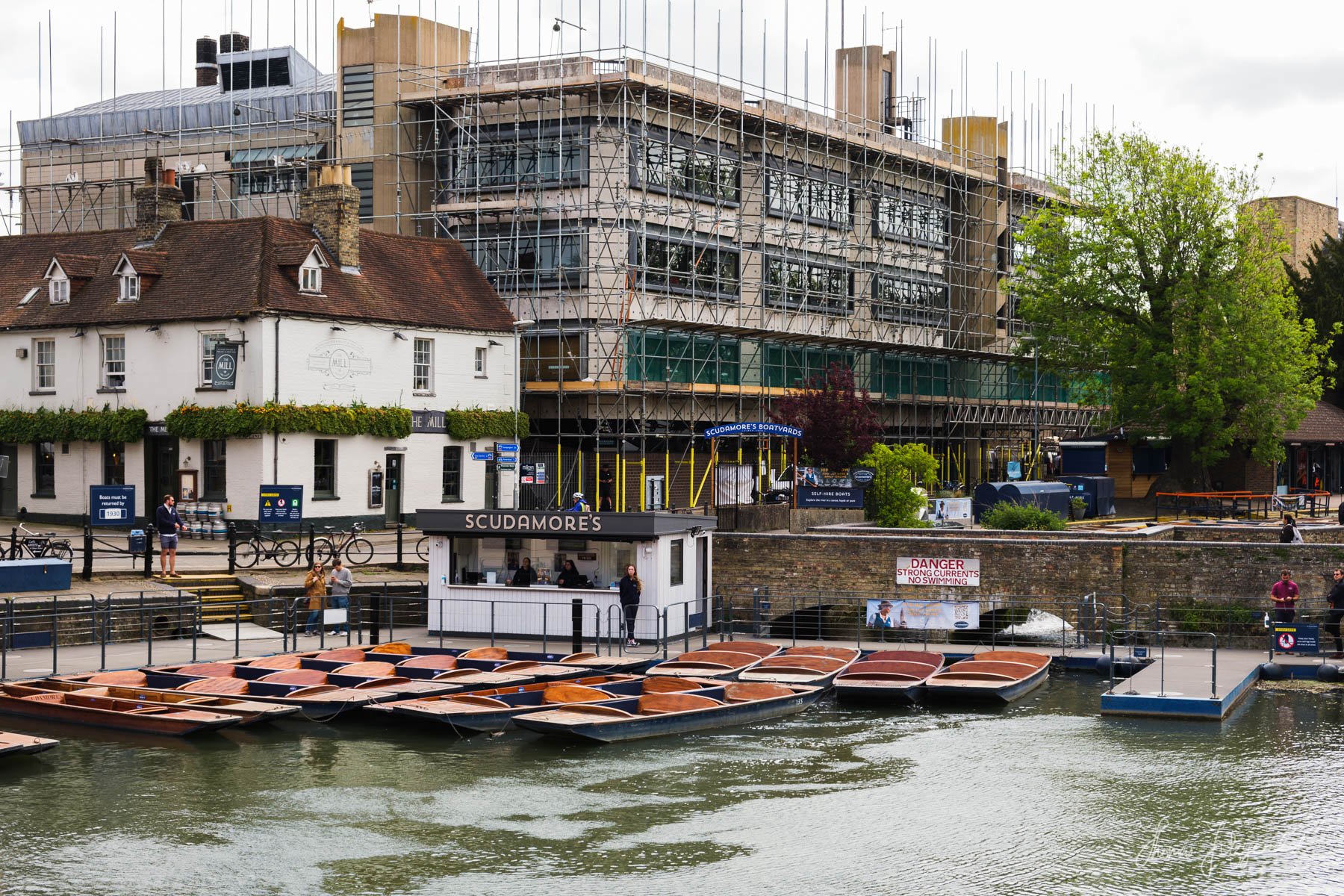 Punting Boats on the River Cam in Cambridge