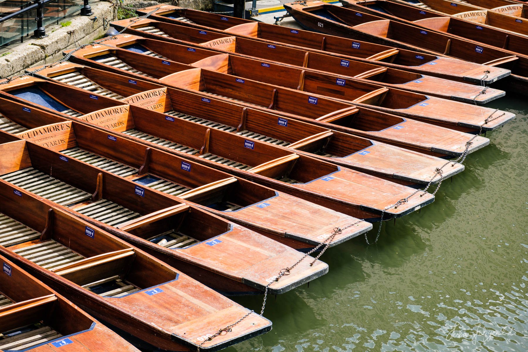 Punting Boats on the River Cam in Cambridge