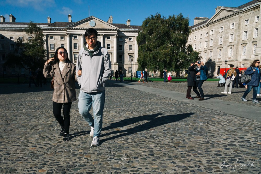 A Couple Walking Through Trinity college, Dublin