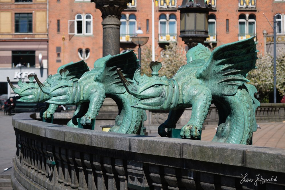 Statues in front of city hall, Copenhagen