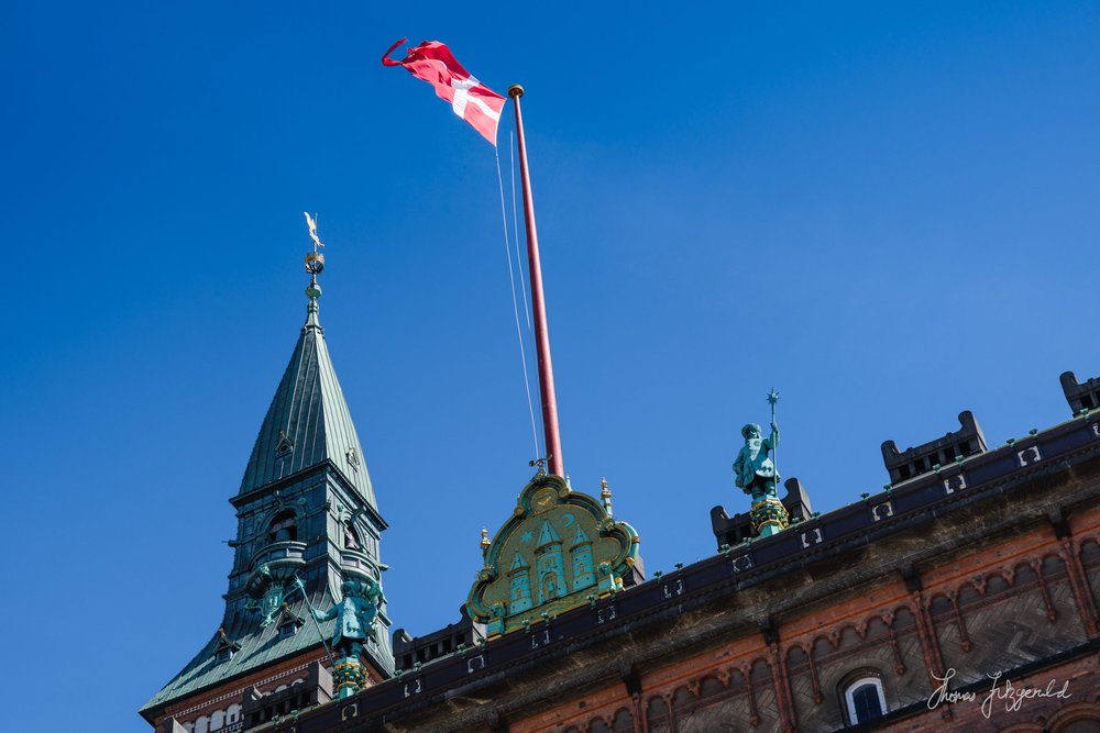 Danish flag flying over The City Hall