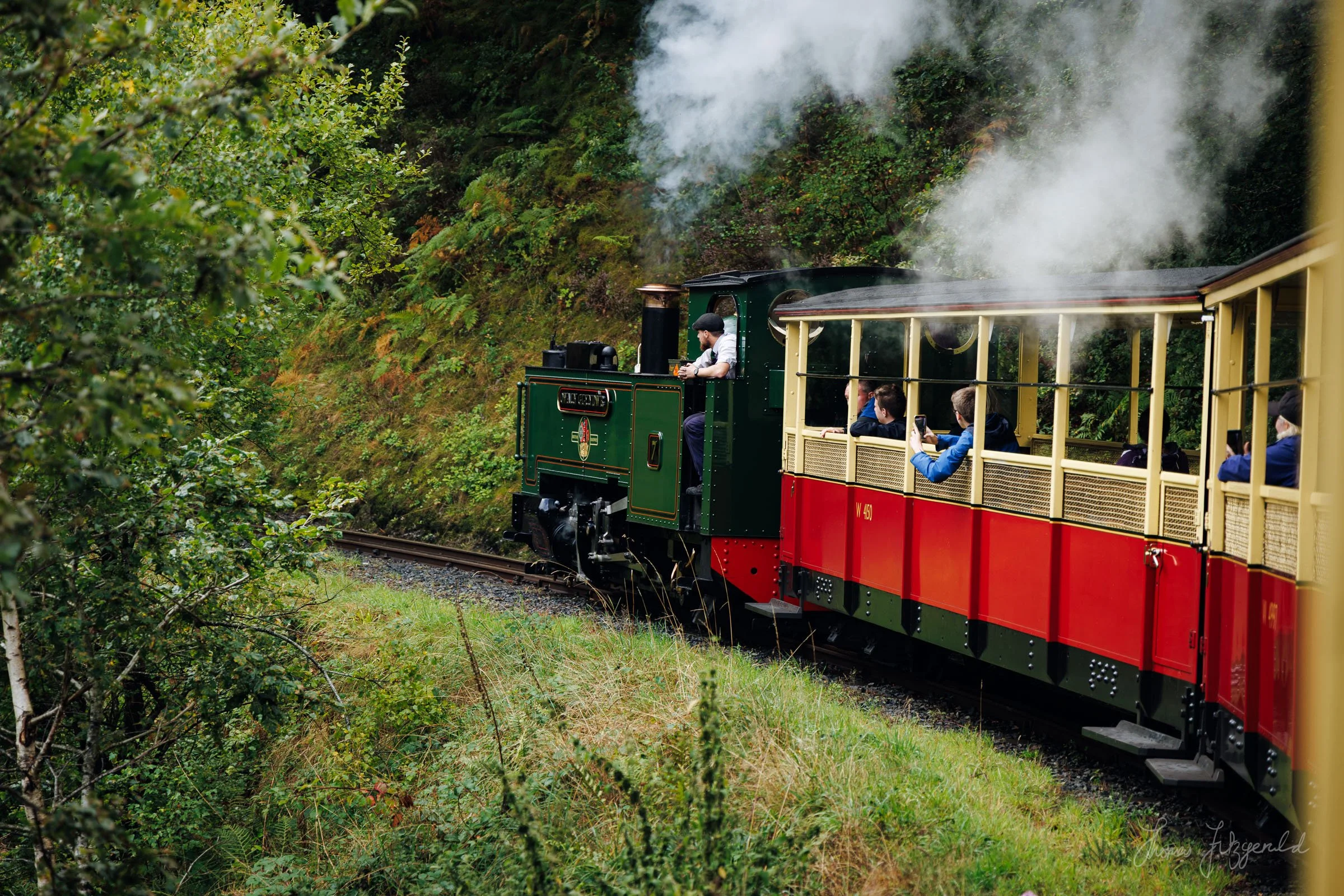 Steam Train on The Veil of Rheidol Railway, Trundling up through the mountains