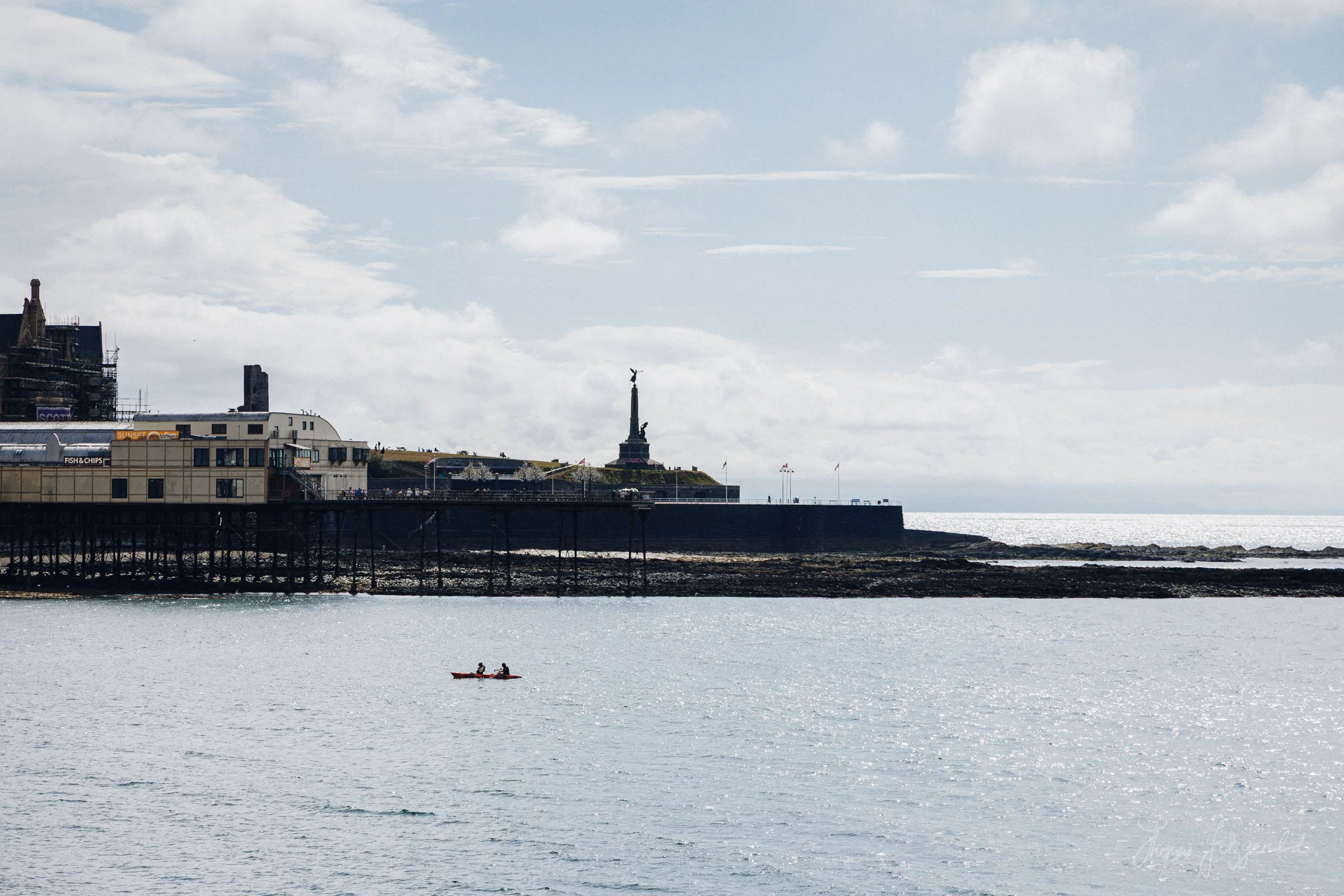 People Kayaking in the bay at Aberystwith