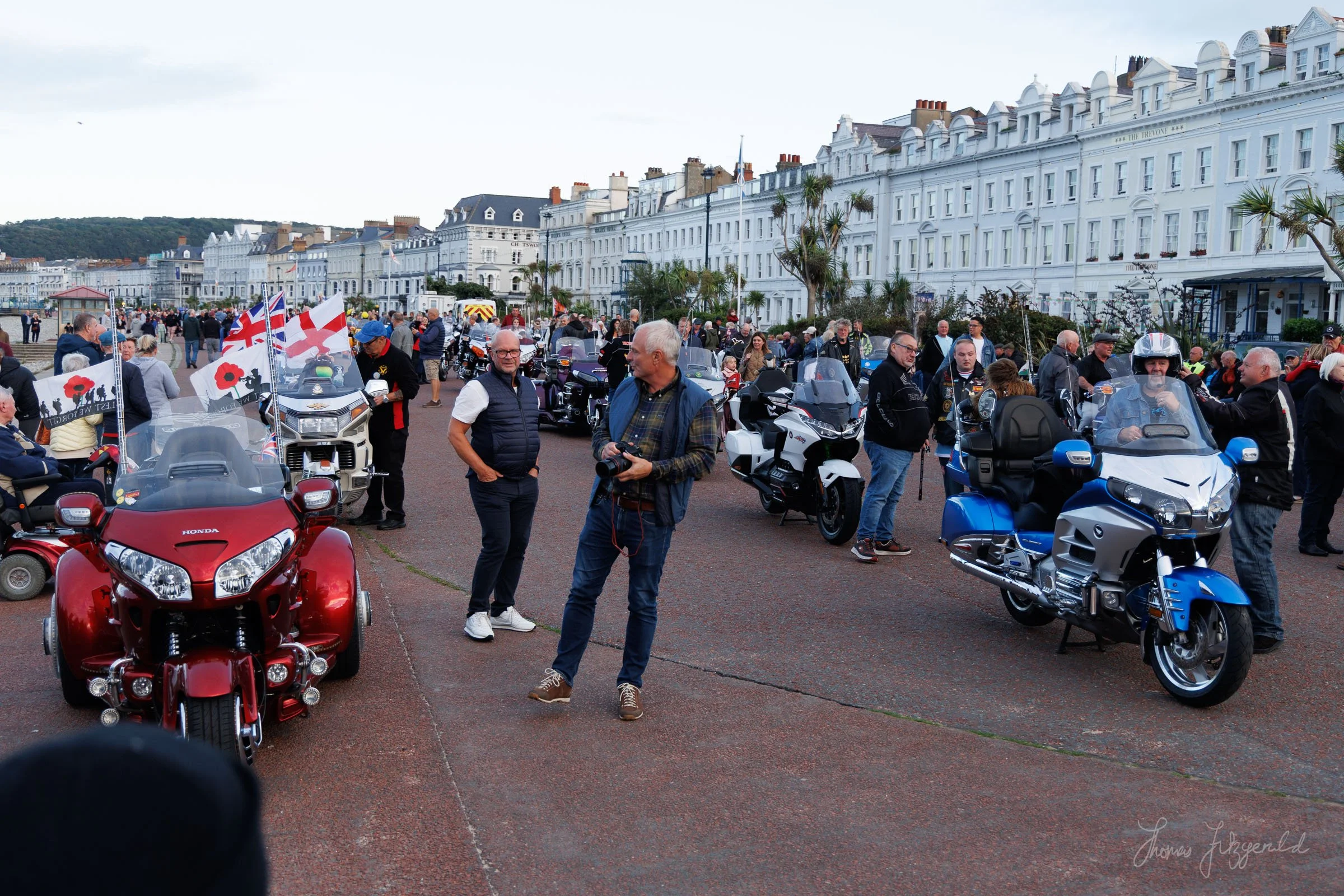 Bikers Gather for the Gold Wing "Light Parade"