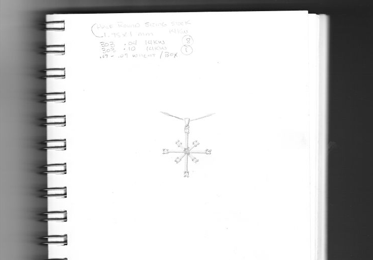 Rendering of client's pendant design.