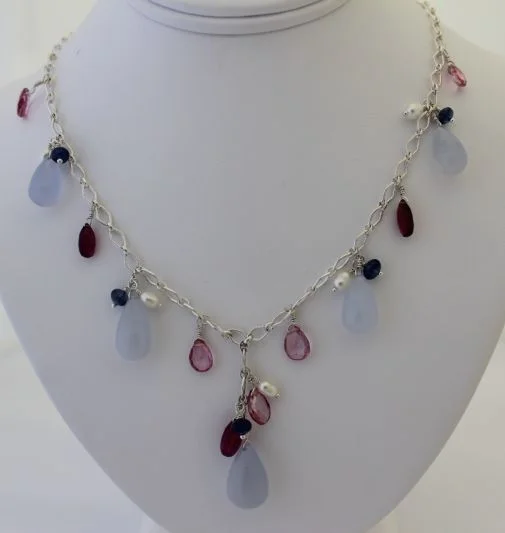 Sterling silver bead necklace