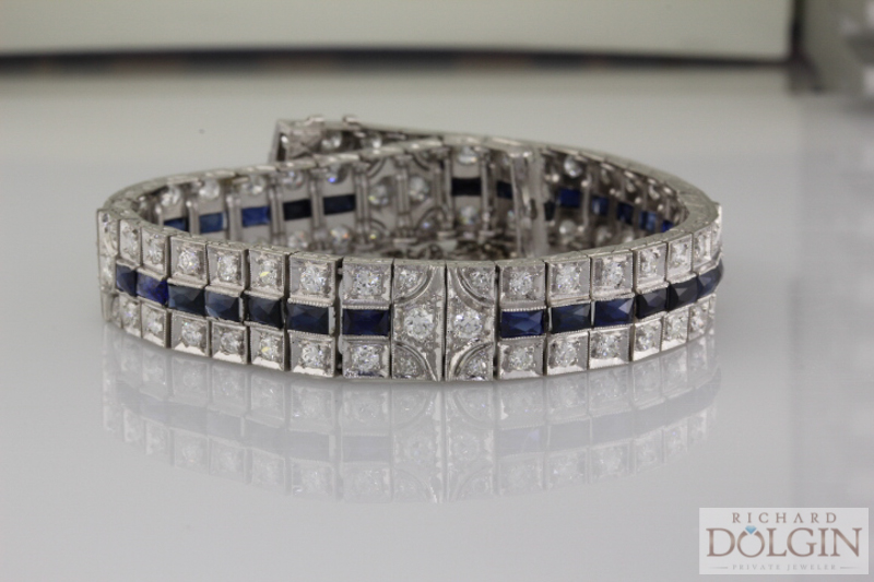 Antique Sapphire and Diamond Bracelet